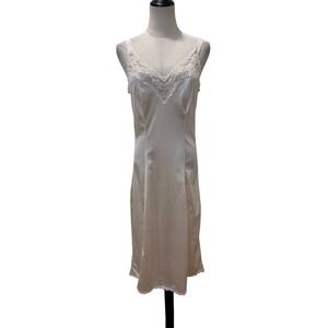 Vtg 70s Maidenform Lace Slip Dress Ivory Romantic Lingerie Cottagecore Fairy